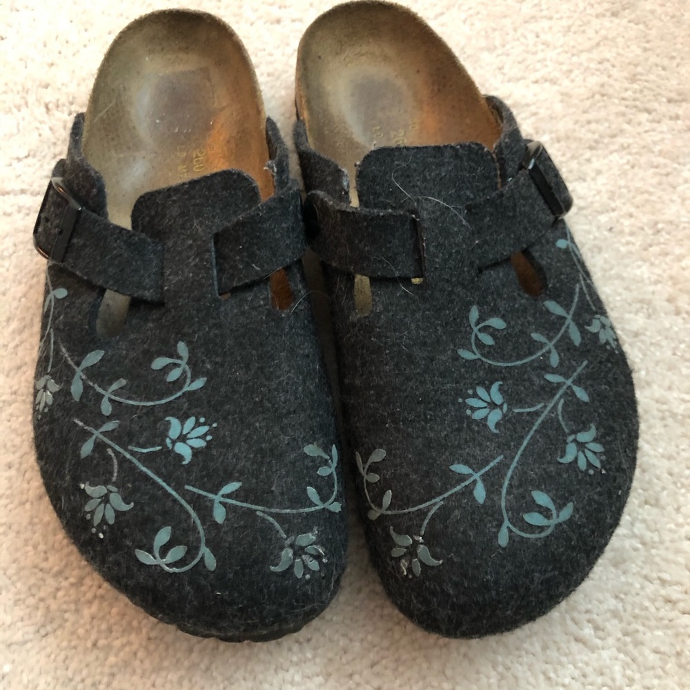 Wool embroidered clogs Birkenstock Papillion sz 40
